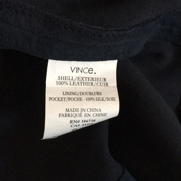 New VINCE Leather Tunic Dress in Navy - Picture 7 of 7